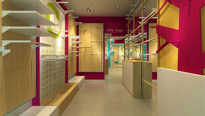 鄭州兒童服裝形象專賣店裝修設(shè)計案例