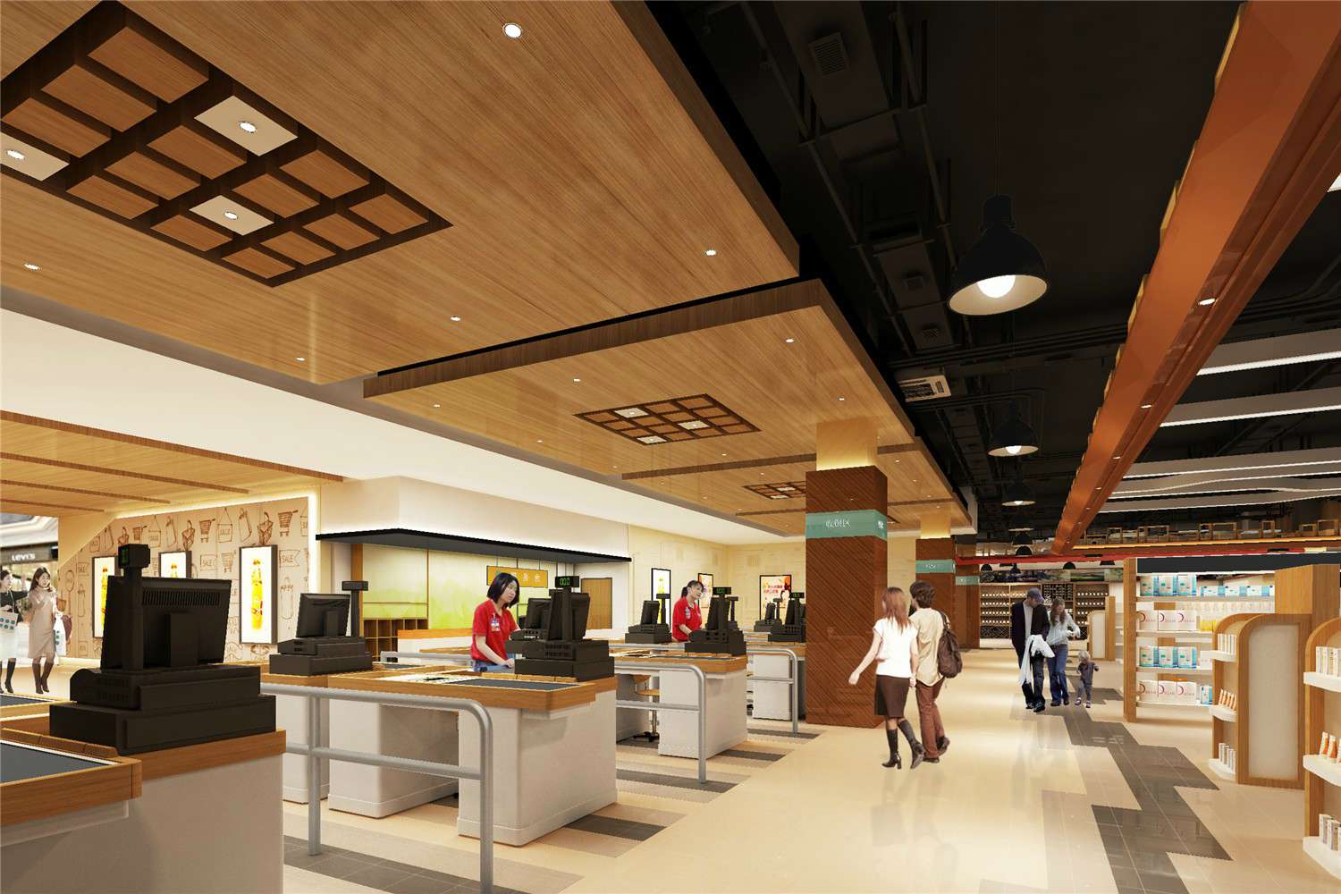 焦作大型超市裝修設(shè)計效果圖