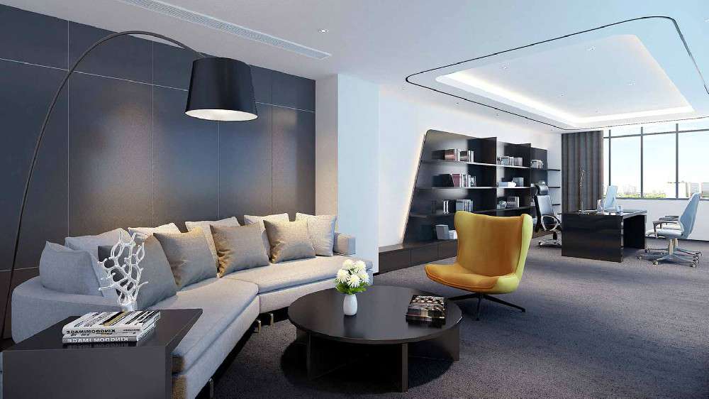 通過辦公室設(shè)計和裝修，從色彩搭配上拉伸空間維度