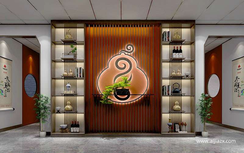 中國(guó)風(fēng)養(yǎng)生館中庭裝修效果圖