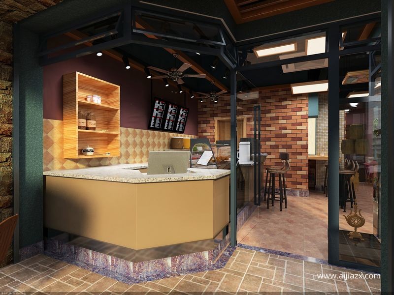 波希米亞風咖啡廳裝修設(shè)計效果圖