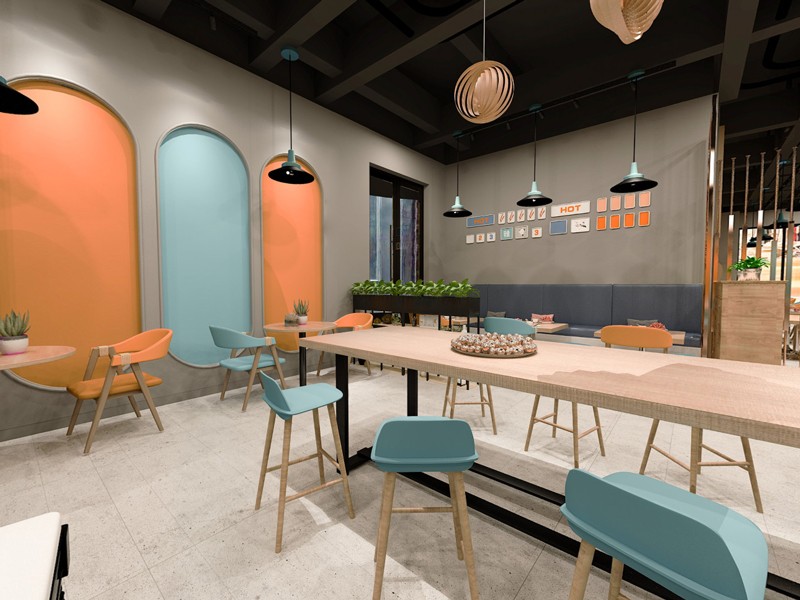 160平米咖啡廳裝修改造設(shè)計(jì)效果圖