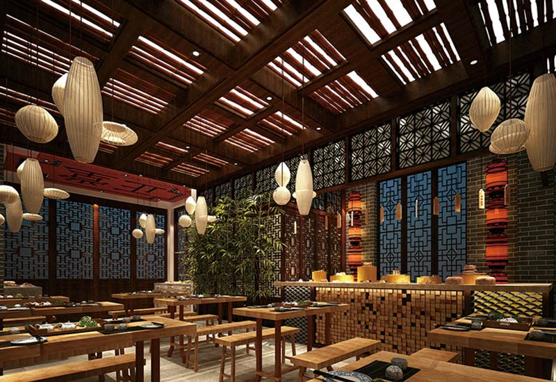 中式面館裝修設(shè)計效果圖