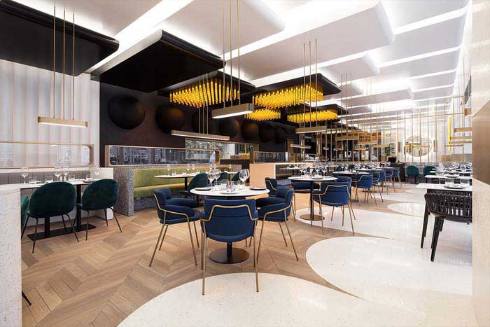 450m2鄭州上街區(qū)西餐廳設(shè)計效果圖