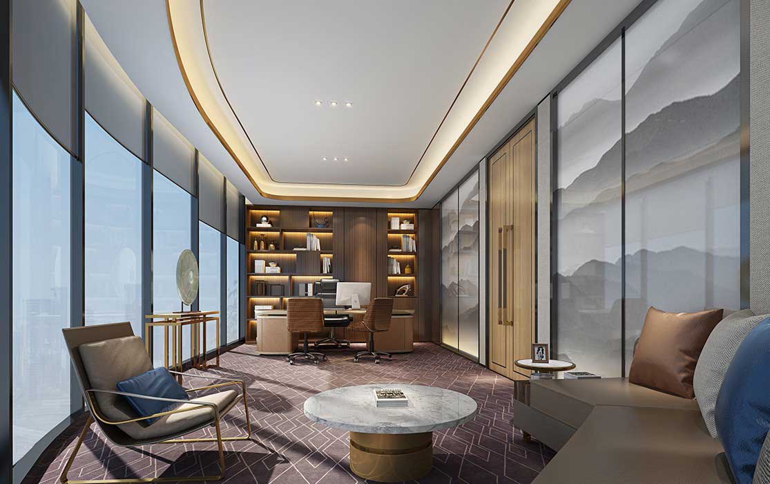 鄭州寫字樓整層辦公室空間設(shè)計(jì)效果圖