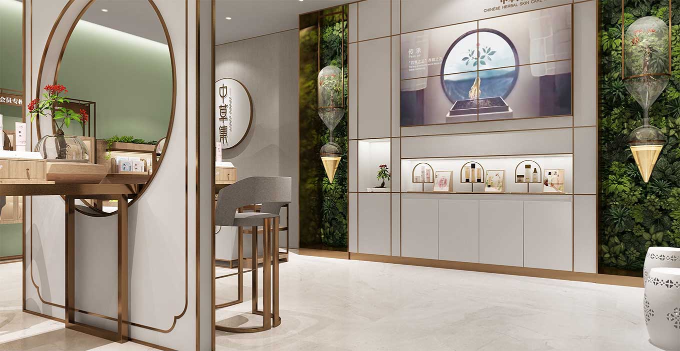 鄭州護膚品專賣店設計裝修效果圖