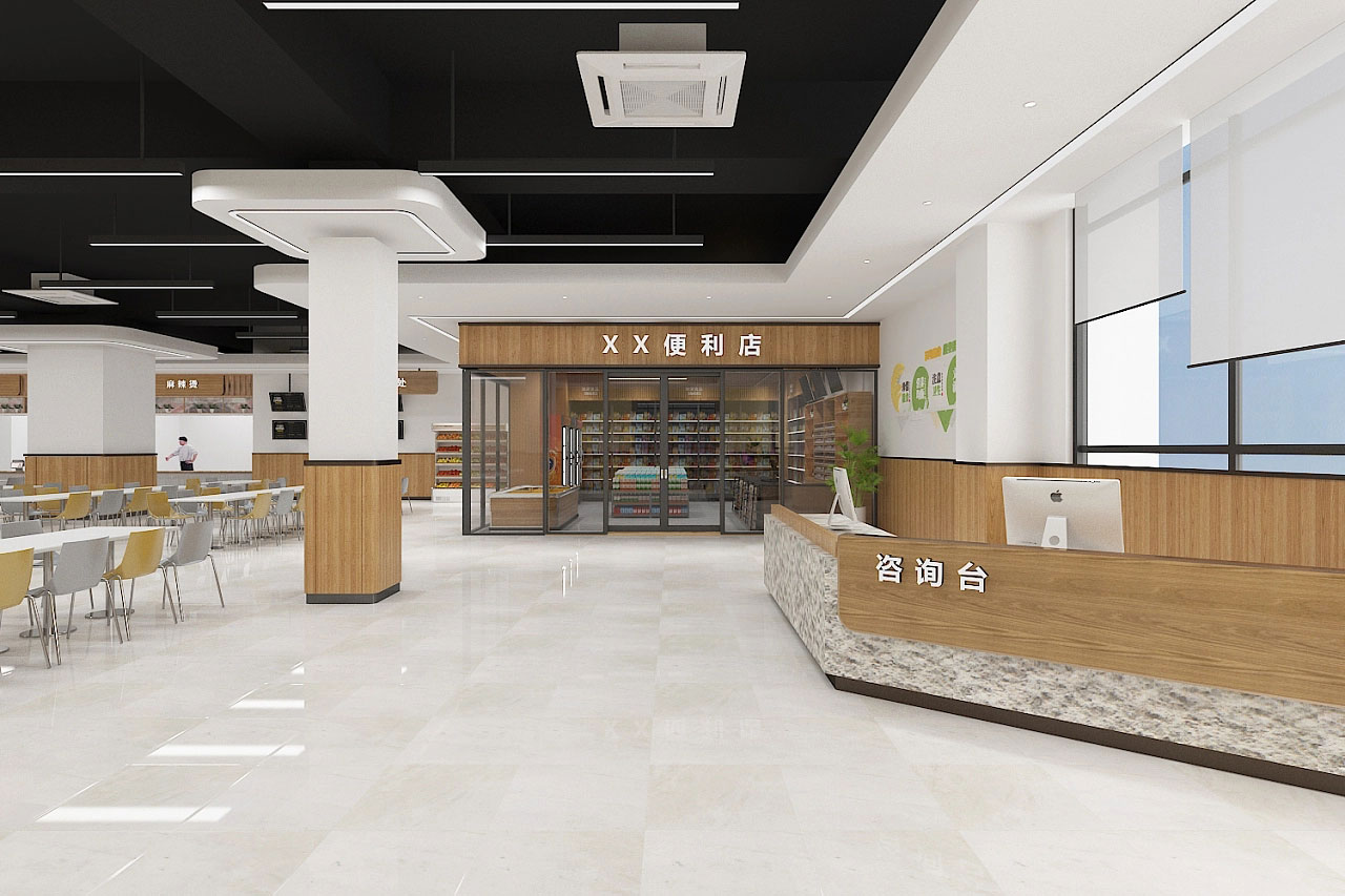 工廠員工食堂設計-廠區食堂裝修設計效果圖