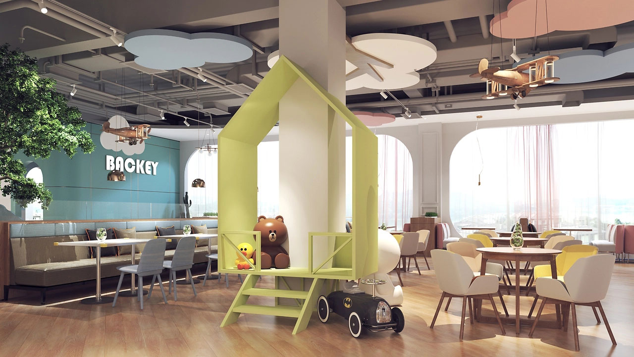 235平米親子餐廳裝修設(shè)計效果圖