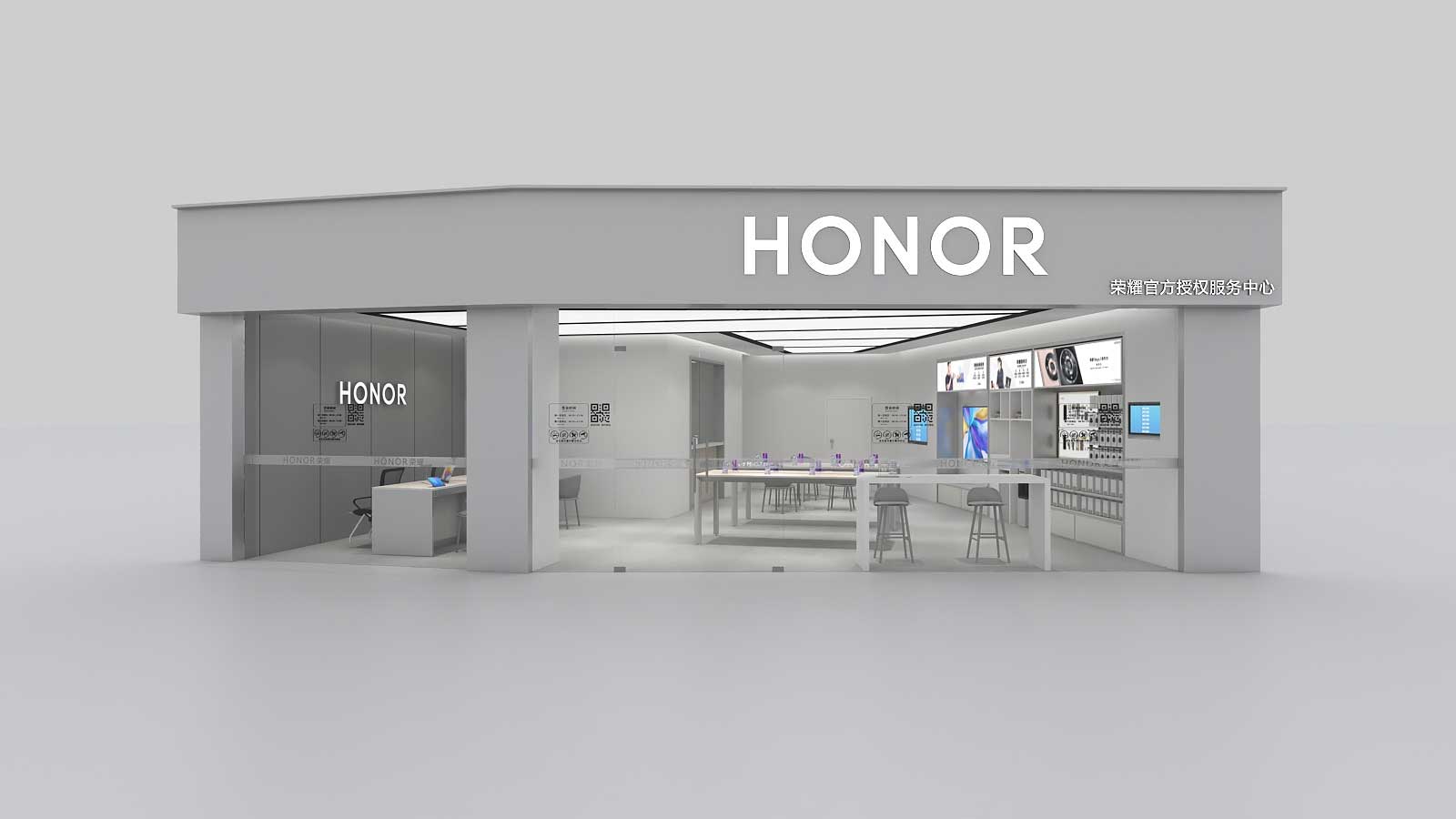 180平米榮耀手機(jī)體驗(yàn)店設(shè)計效果圖