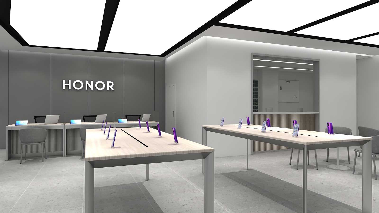 180平米榮耀手機(jī)體驗(yàn)店設(shè)計效果圖