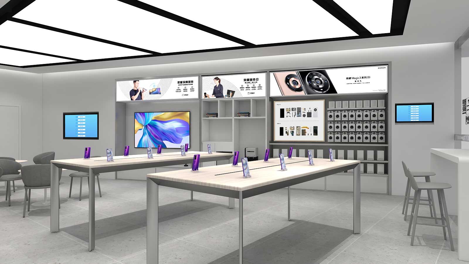 180平米榮耀手機(jī)體驗(yàn)店設(shè)計效果圖
