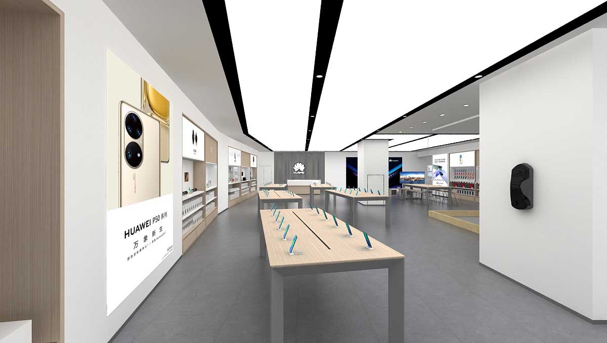 350平米洛陽華為手機(jī)體驗店設(shè)計效果圖