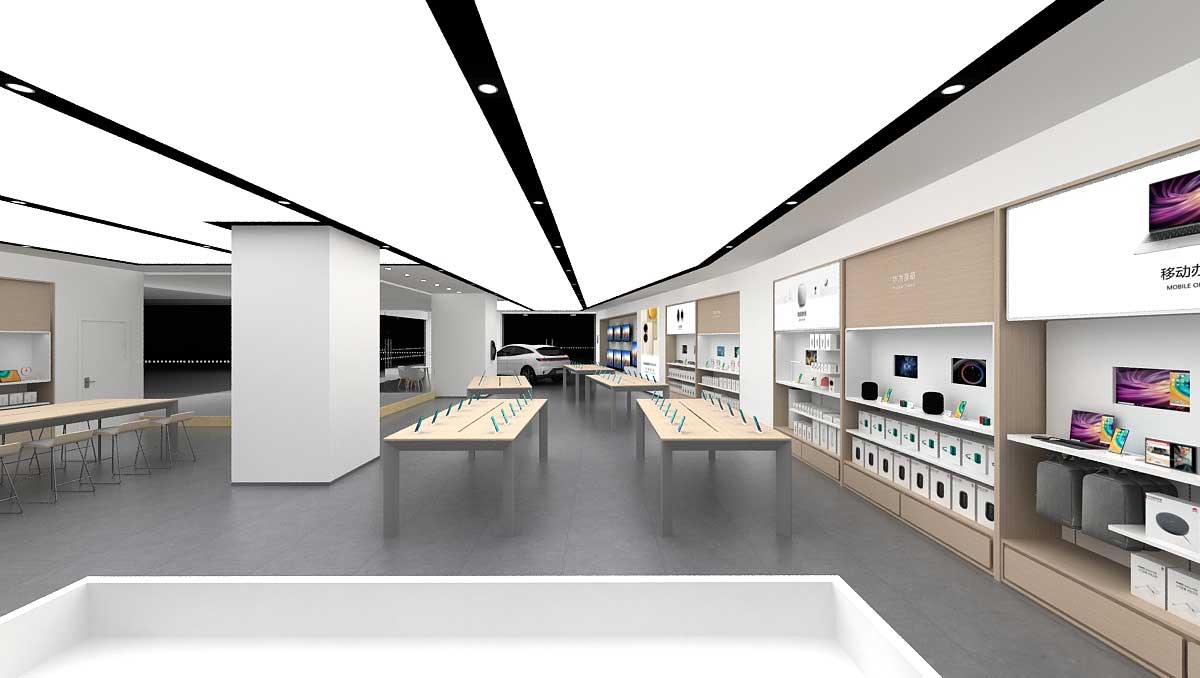 350平米洛陽華為手機(jī)體驗店設(shè)計效果圖