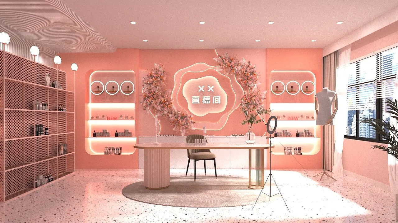 直播間背景墻設(shè)計搭建，直播間背景墻裝修效果圖