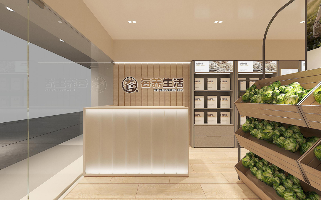 80平米鄭州生鮮店面裝修設(shè)計效果圖