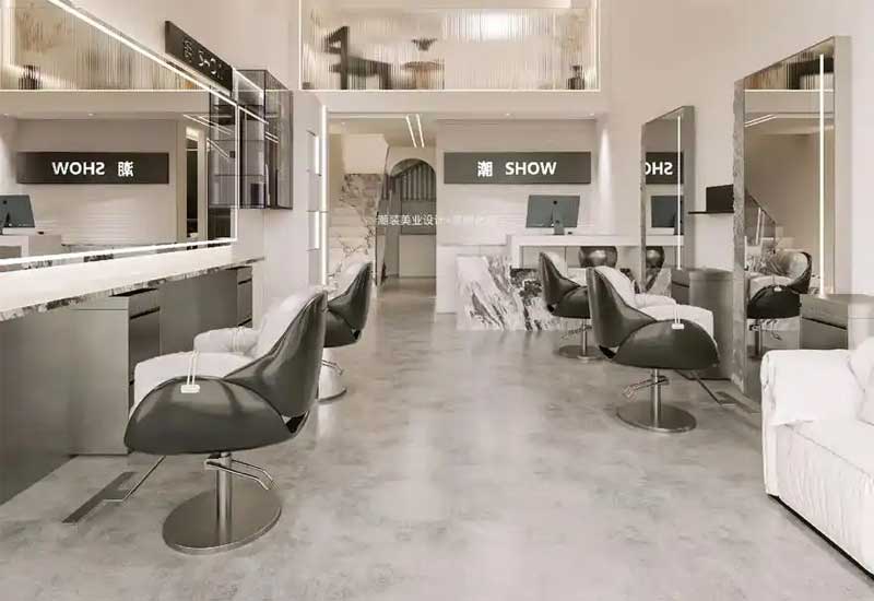 鄭州理發店裝修:店鋪的染燙區燈光防眩光處理