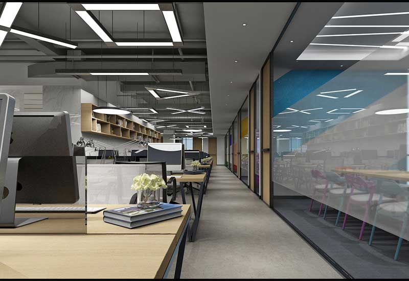 鄭州辦公室裝修吊頂太低壓抑？裸頂噴漆省層高方案