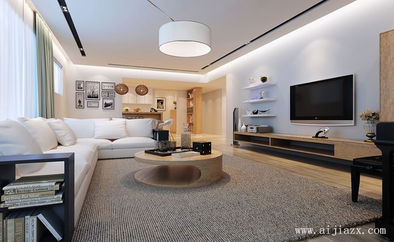 純凈大方的現(xiàn)代簡(jiǎn)約風(fēng)格大戶(hù)型客廳裝修效果圖