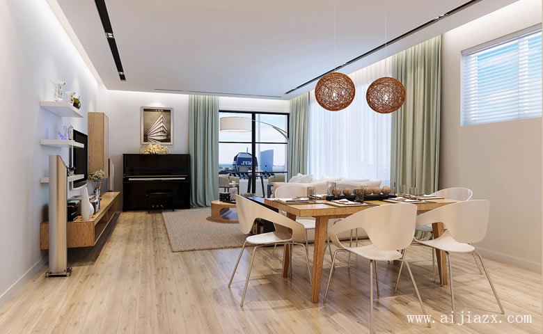 質(zhì)樸白色的現(xiàn)代簡(jiǎn)約風(fēng)格大戶(hù)型餐廳裝修效果圖