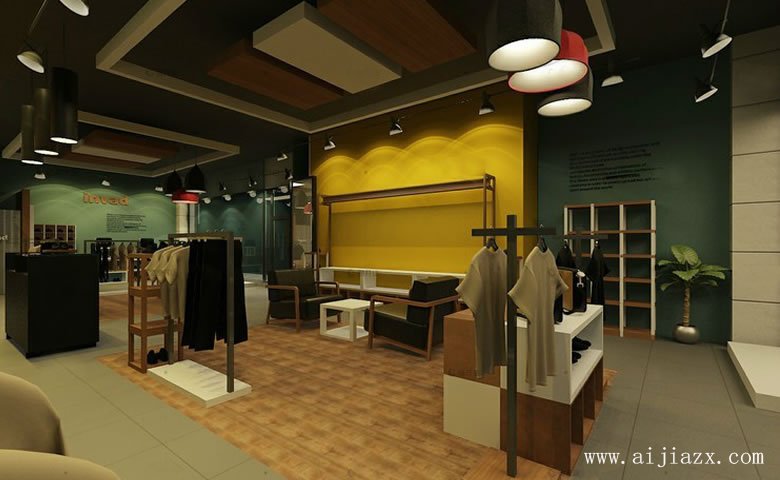 開(kāi)闊自在的服裝專(zhuān)賣(mài)店鋪展示區(qū)裝修效果圖