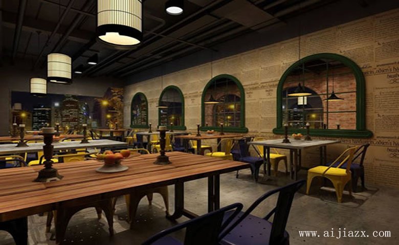 開(kāi)闊大方的餐館舞臺(tái)裝修效果圖
