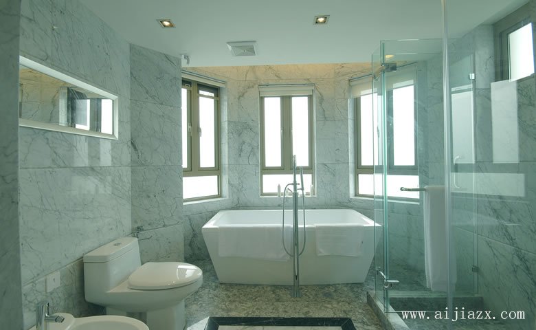 干濕分離的簡(jiǎn)歐風(fēng)格別墅衛(wèi)生間浴室裝修效果圖