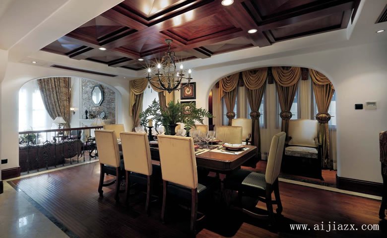 趣味開(kāi)闊的美式風(fēng)格超大戶型餐廳裝修效果圖